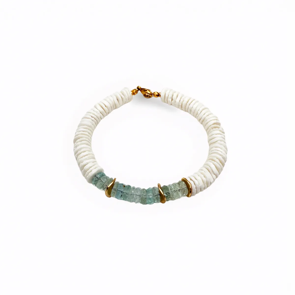 Puka Bracelet with Gemstones and Gold Accent sold by Catherine Weitzman Jewelry product image thumbnail 2