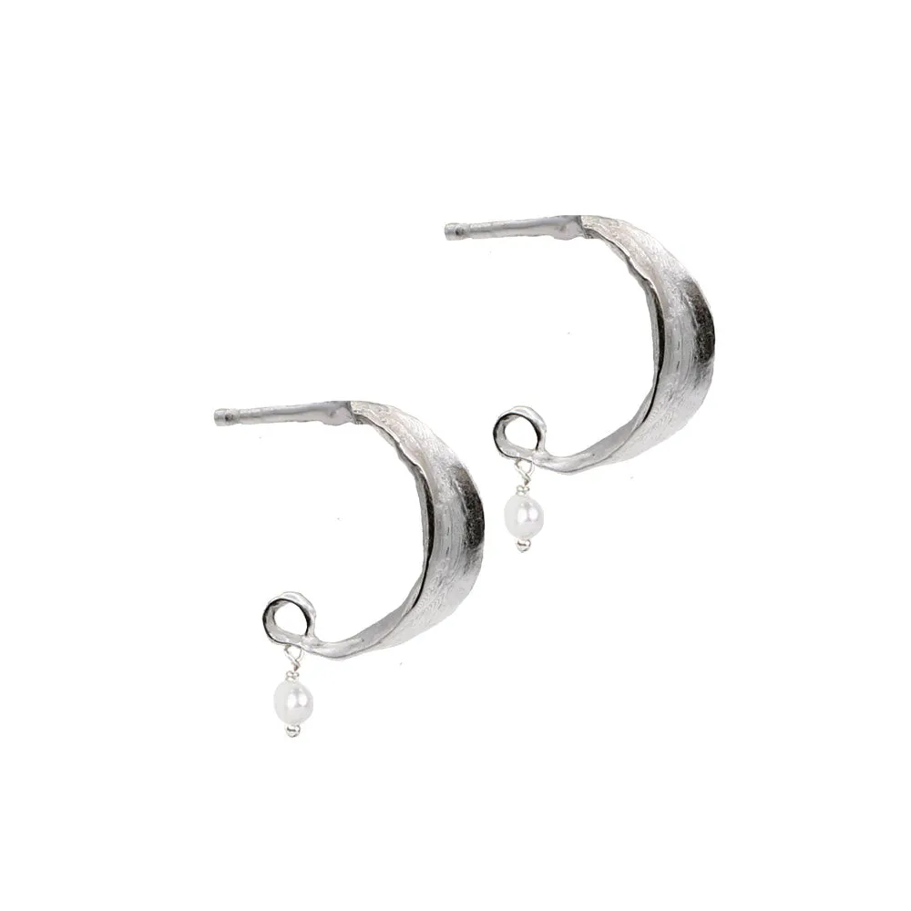 Mini Olive Hoops with Stone sold by Catherine Weitzman Jewelry product image thumbnail 4