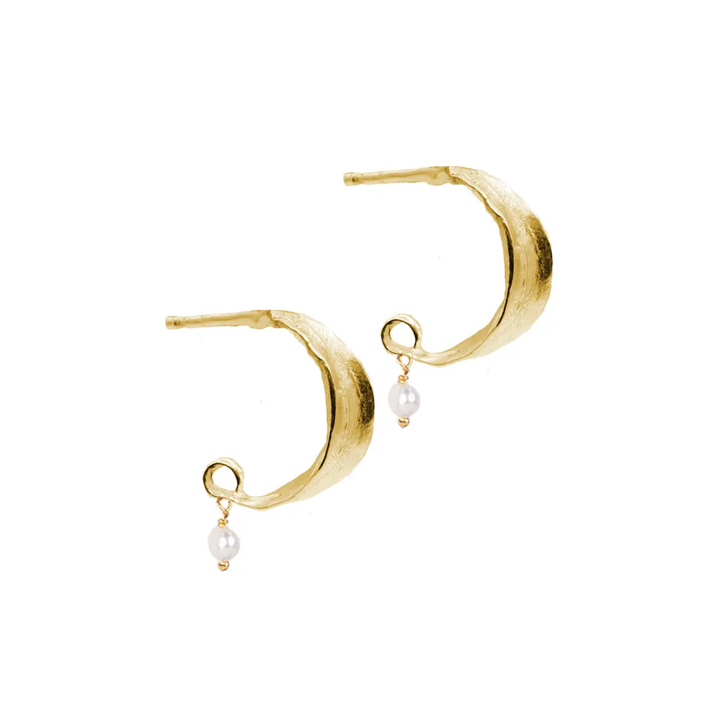 Mini Olive Hoops with Stone sold by Catherine Weitzman Jewelry product image thumbnail 2