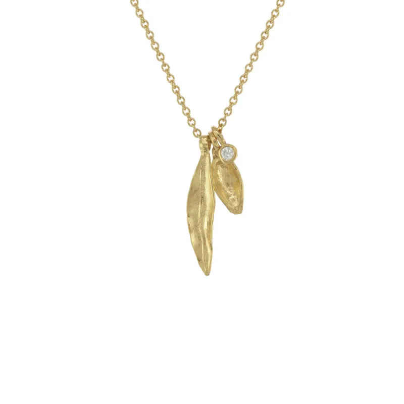 Olive Solitaire Pod Necklace made by Catherine Weitzman Jewelry