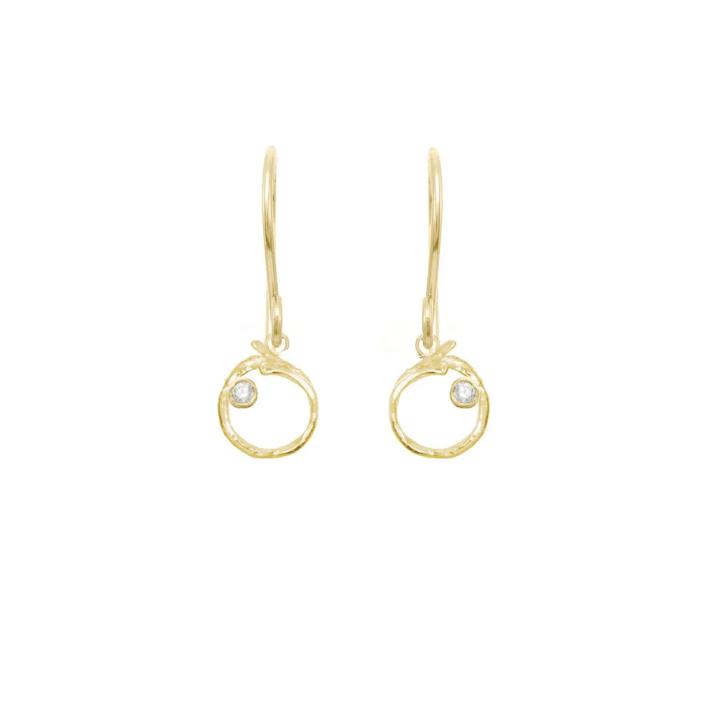 Branch Circle Seed Pod Solitaire Earrings sold by Catherine Weitzman Jewelry