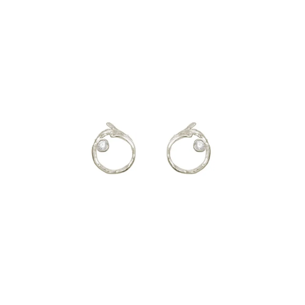 Branch Circle Seed Pod Solitaire Studs sold by Catherine Weitzman Jewelry product image thumbnail 2
