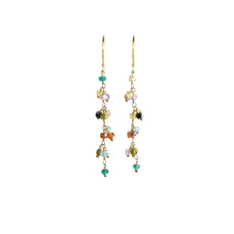 Long Gemstone Cascade Earrings sold by Catherine Weitzman Jewelry