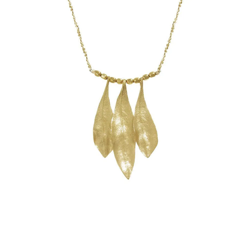 Triple Olive Leaf Necklace sold by Catherine Weitzman Jewelry