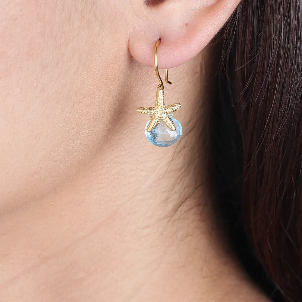 Starfish Earrings with Teardrop Gemstones sold by Catherine Weitzman Jewelry product image thumbnail 3