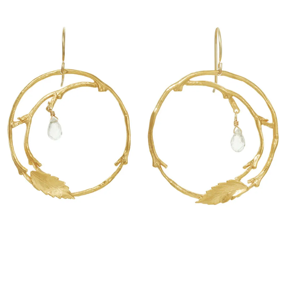 Full Circle Branch Earrings with Briolettes sold by Catherine Weitzman Jewelry