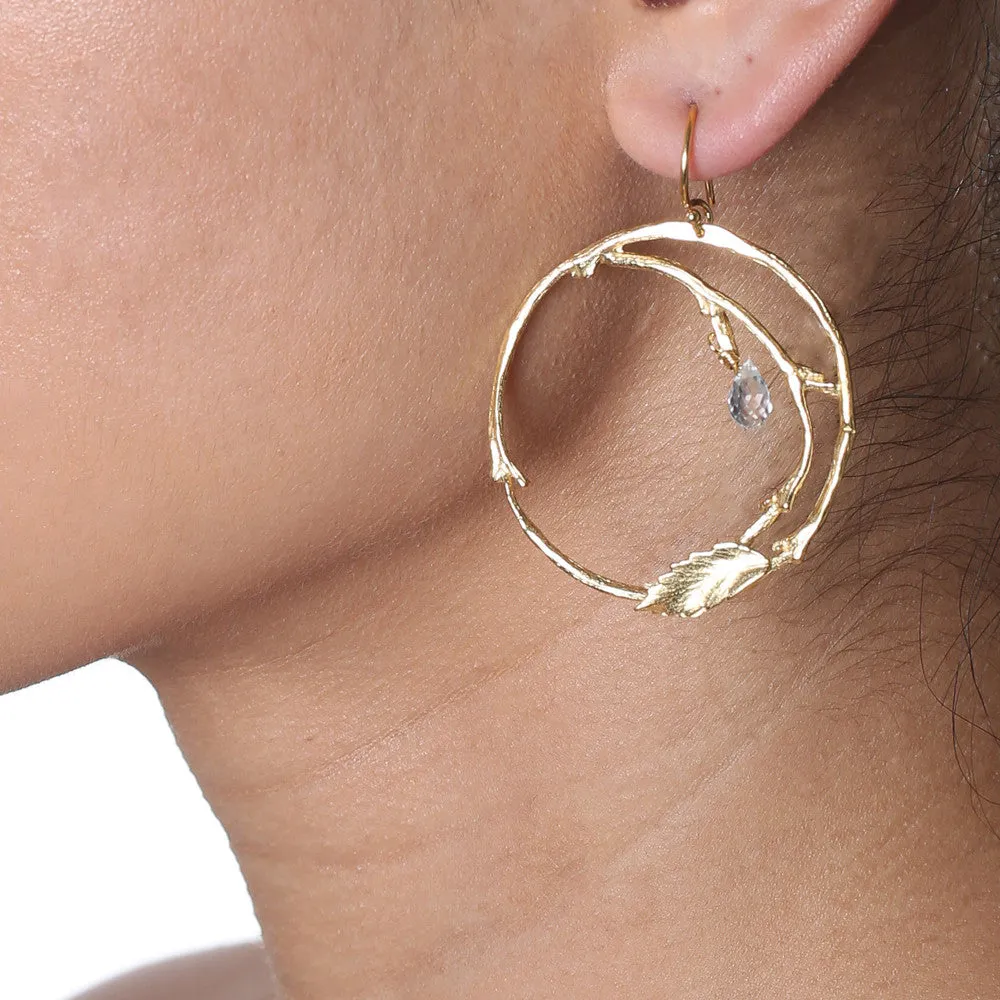 Full Circle Branch Earrings with Briolettes sold by Catherine Weitzman Jewelry product image thumbnail 3