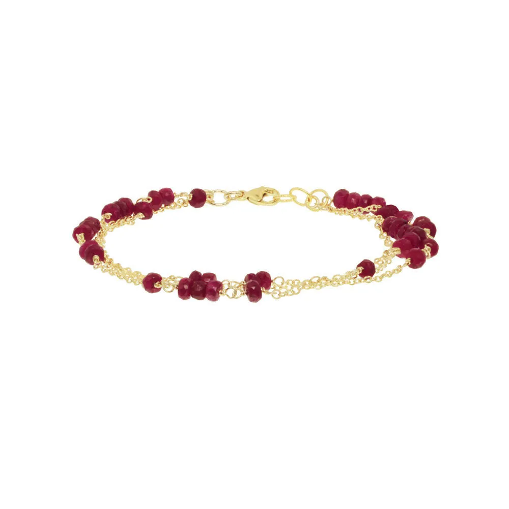 3 Strand Gemstone Chain Bracelet sold by Catherine Weitzman Jewelry product image thumbnail 2