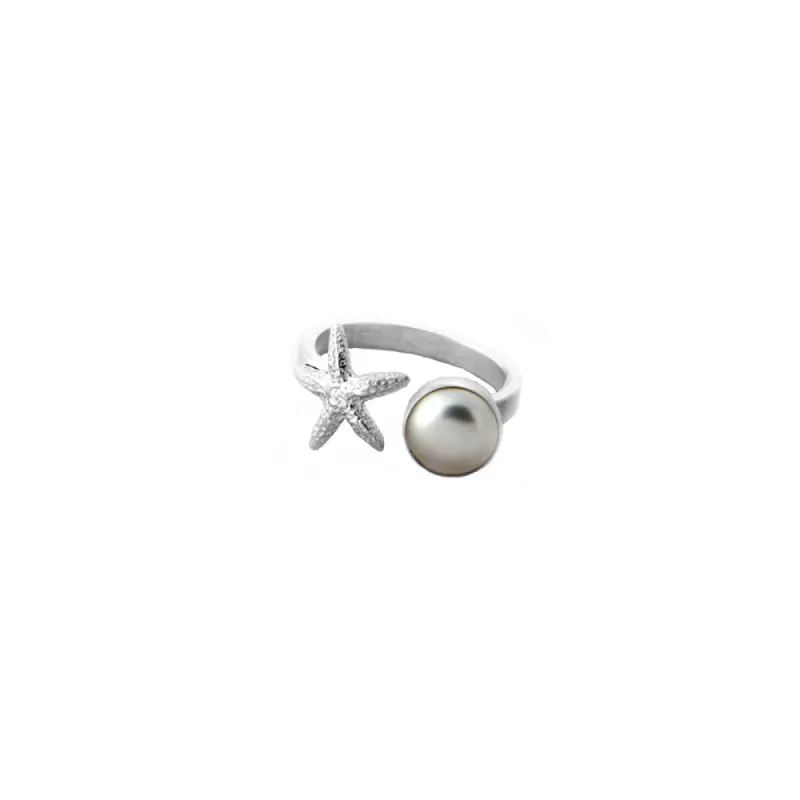 Pearl and Starfish Ring sold by Catherine Weitzman Jewelry