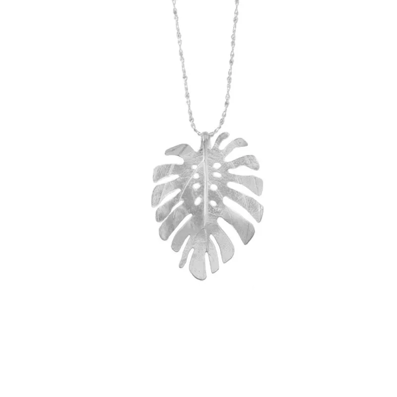 Large Monstera Leaf necklace sold by Catherine Weitzman Jewelry