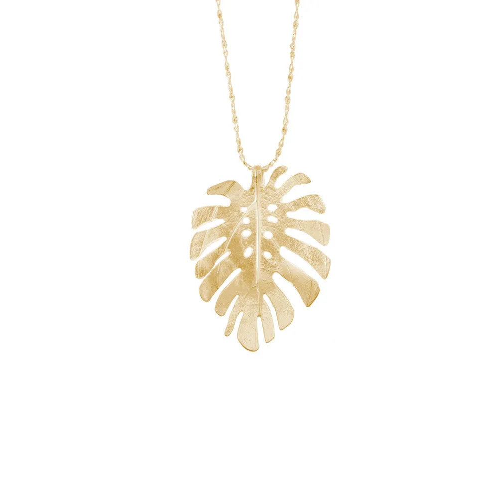 Large Monstera Leaf necklace sold by Catherine Weitzman Jewelry product image thumbnail 5