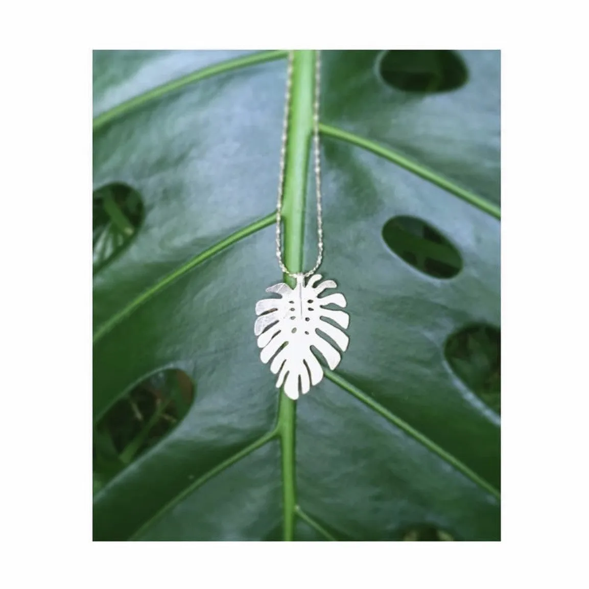 Large Monstera Leaf necklace sold by Catherine Weitzman Jewelry product image thumbnail 4