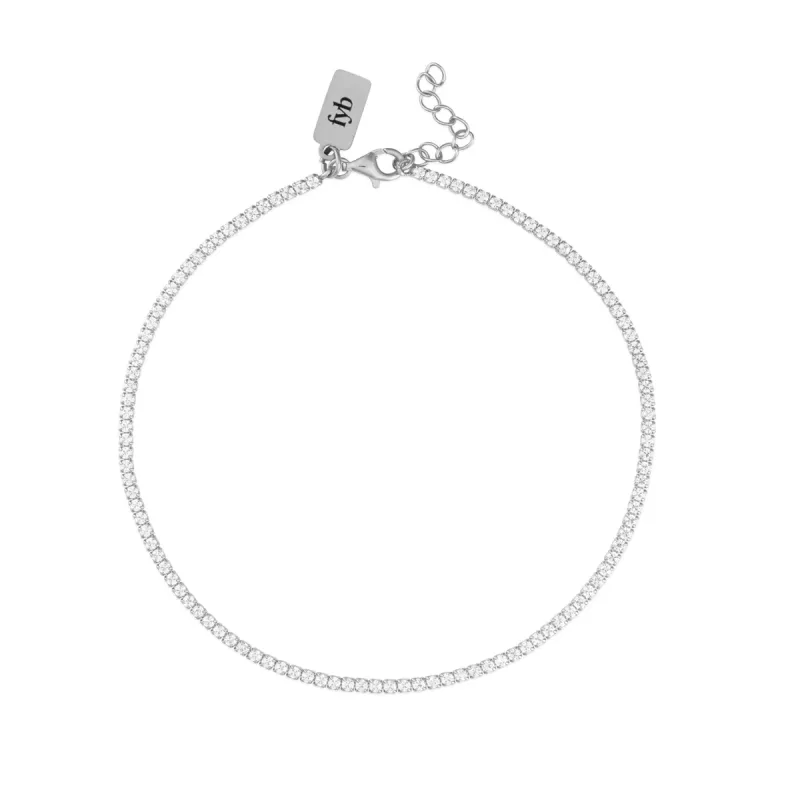 DIANA TENNIS ANKLET SILVER sold by FYB JEWELRY