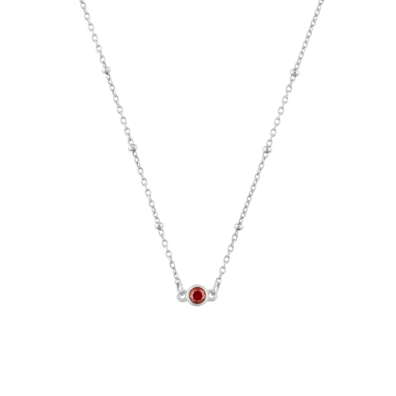 JANUARY BIRTHSTONE NECKLACE SILVER sold by FYB JEWELRY