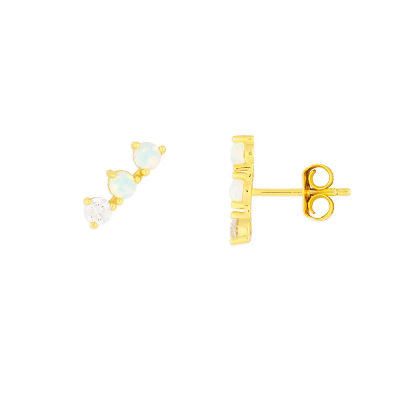 OPAL CLIMBER STUDS GOLD sold by FYB JEWELRY