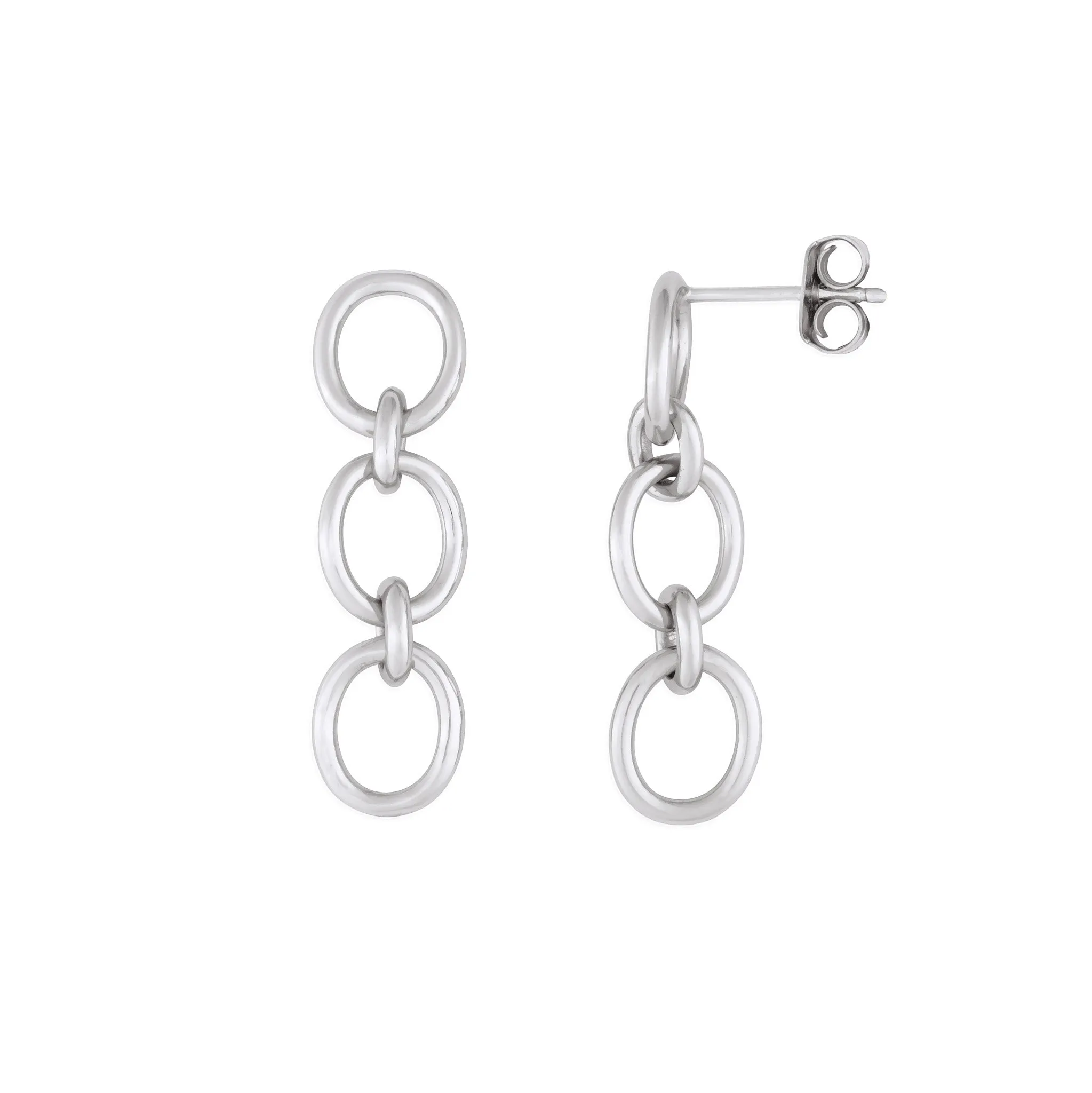 GEMMA CHAIN EARRINGS SILVER sold by FYB JEWELRY