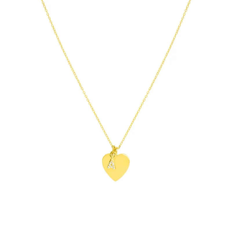 LOVE TOKEN INITIAL NECKLACE GOLD sold by FYB JEWELRY