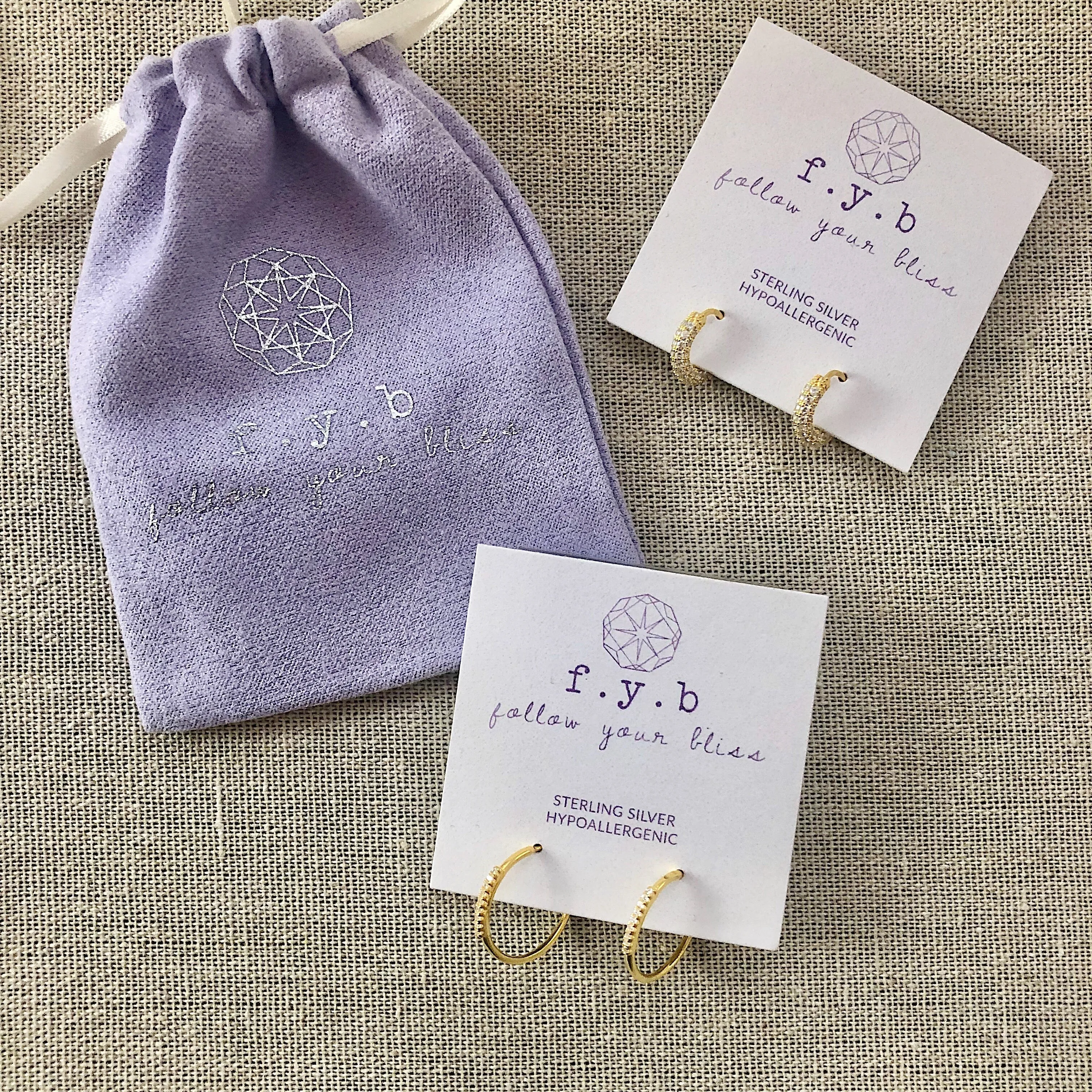 KAIA HOOP EARRINGS GOLD CZ sold by FYB JEWELRY product image thumbnail 4