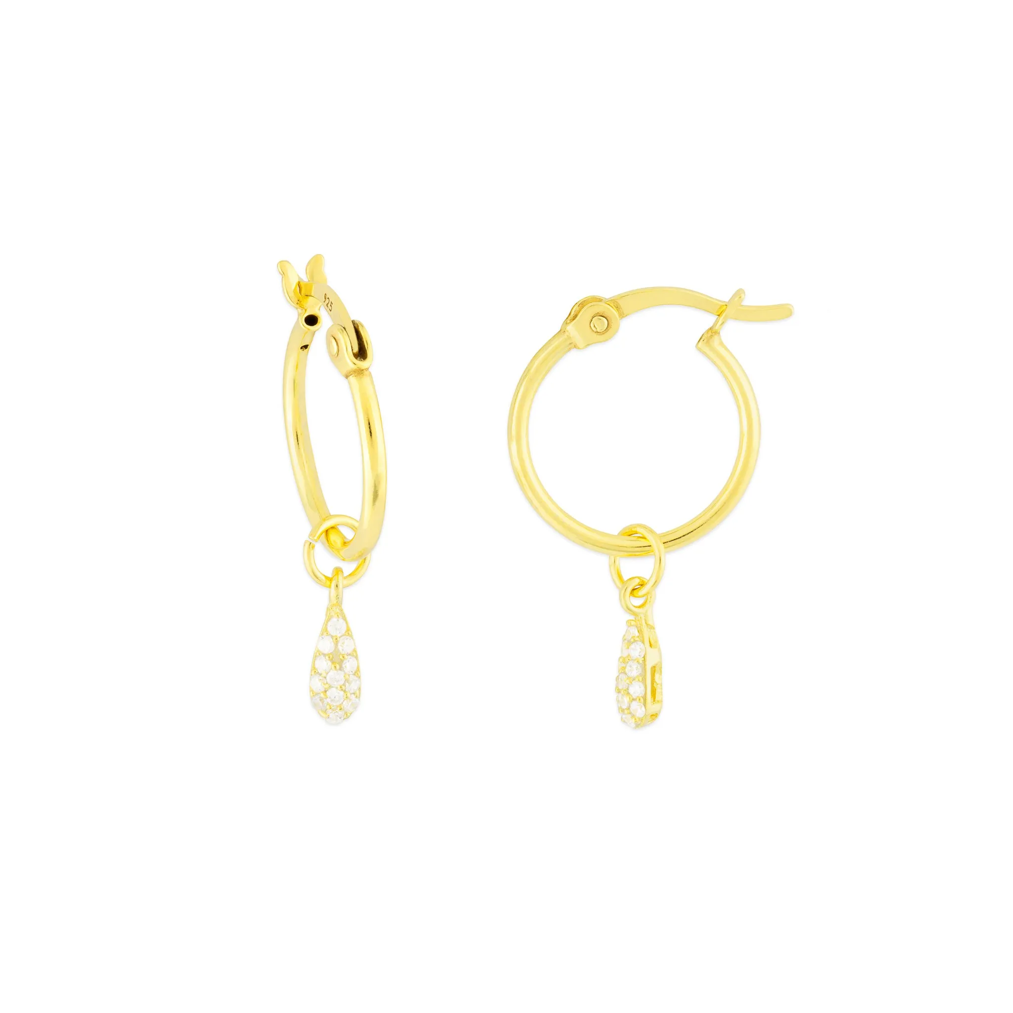 KAIA HOOP EARRINGS GOLD CZ sold by FYB JEWELRY