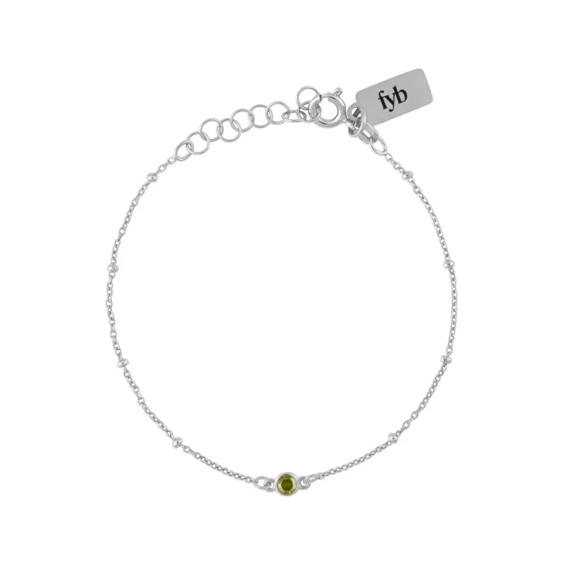 AUGUST BIRTHSTONE BRACELET SILVER sold by FYB JEWELRY
