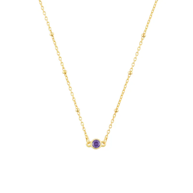 FEBRUARY BIRTHSTONE NECKLACE GOLD sold by FYB JEWELRY