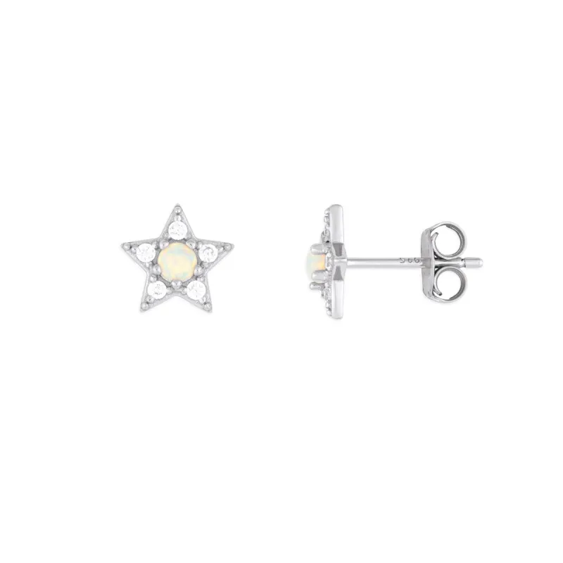 OPAL STAR STUDS SILVER sold by FYB JEWELRY