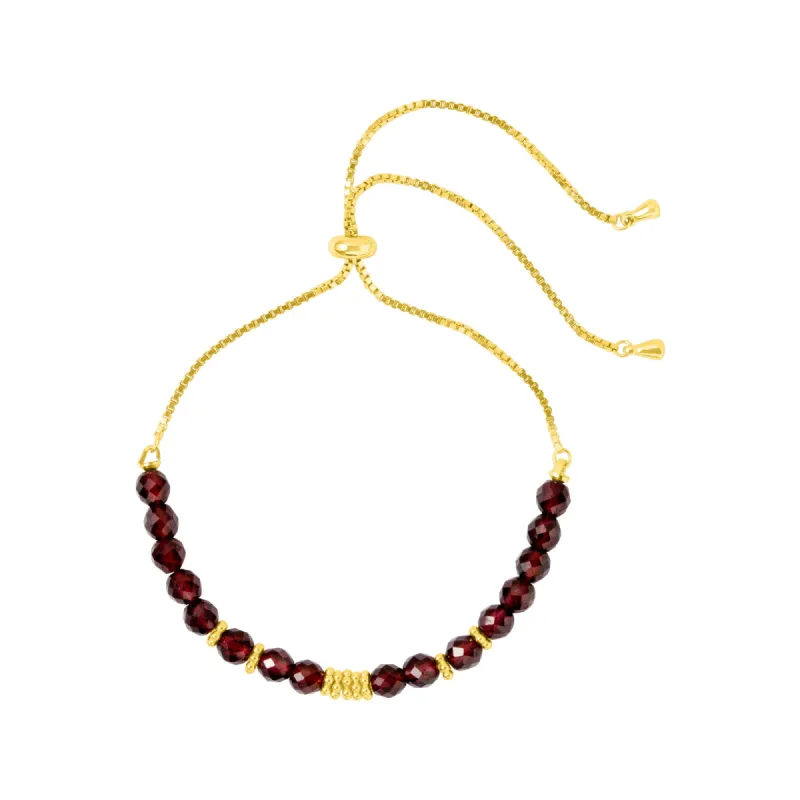 GARNET KISMET BRACELET GOLD sold by FYB JEWELRY
