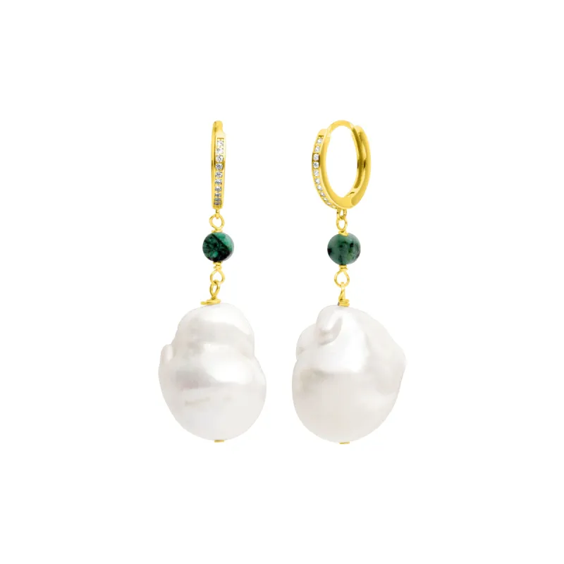 ANNETTE PEARL EARRINGS GOLD sold by FYB JEWELRY