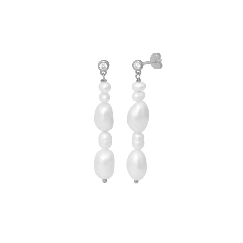 KATE PEARL EARRINGS SILVER sold by FYB JEWELRY