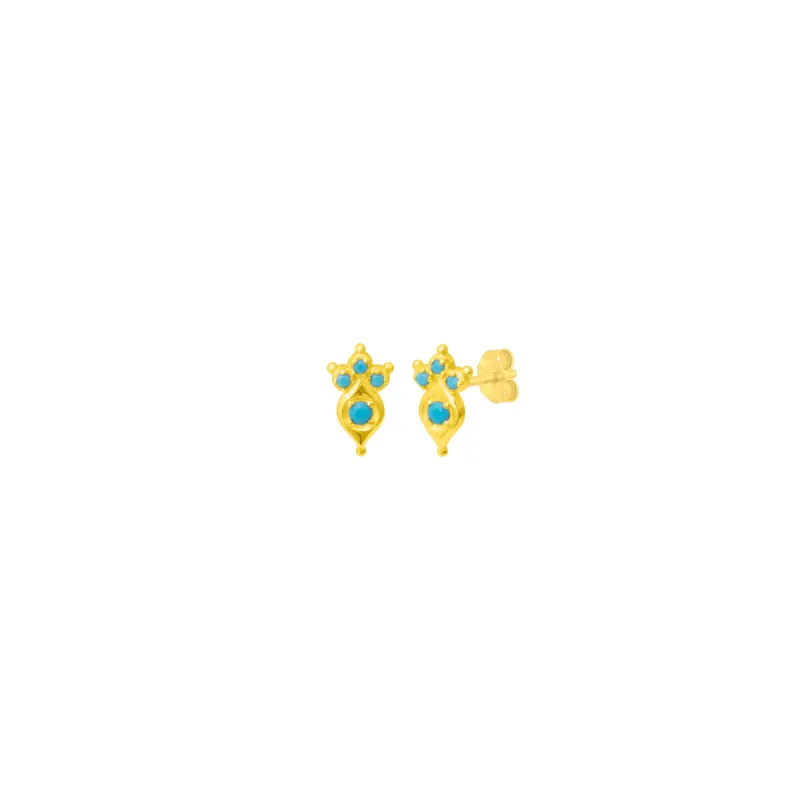 GRACE TURQUOISE STUDS GOLD sold by FYB JEWELRY