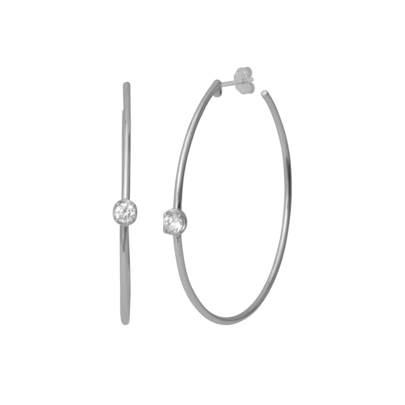 SABINE STATEMENT HOOPS SILVER sold by FYB JEWELRY
