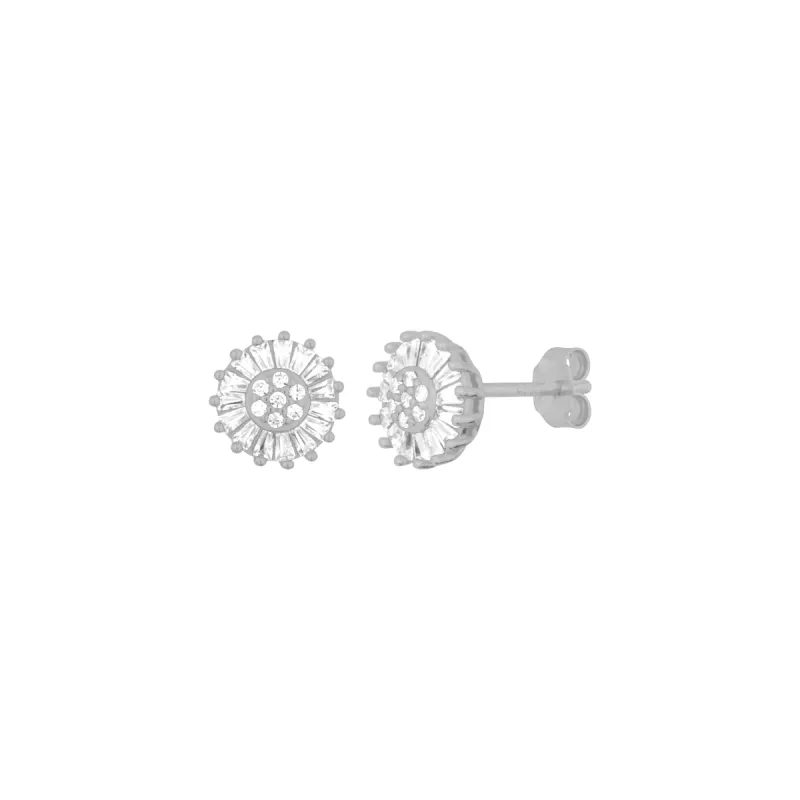 SUNBURST STUDS SILVER sold by FYB JEWELRY