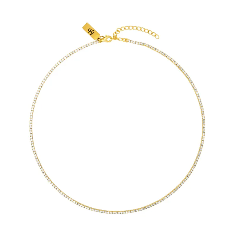 DIANA TENNIS NECKLACE GOLD made by FYB JEWELRY