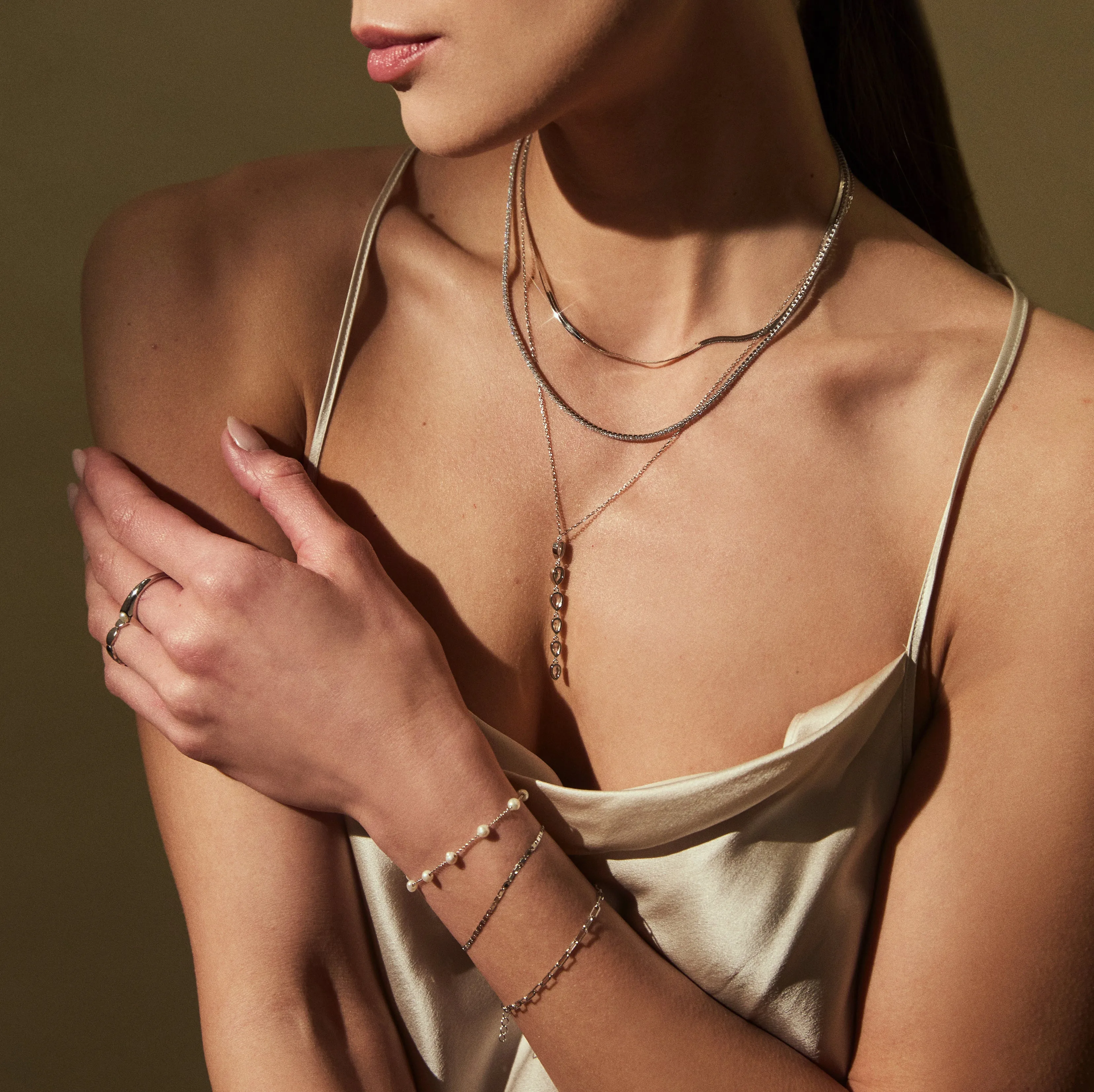 ISABELLA HERRINGBONE NECKLACE SILVER sold by FYB JEWELRY product image thumbnail 3