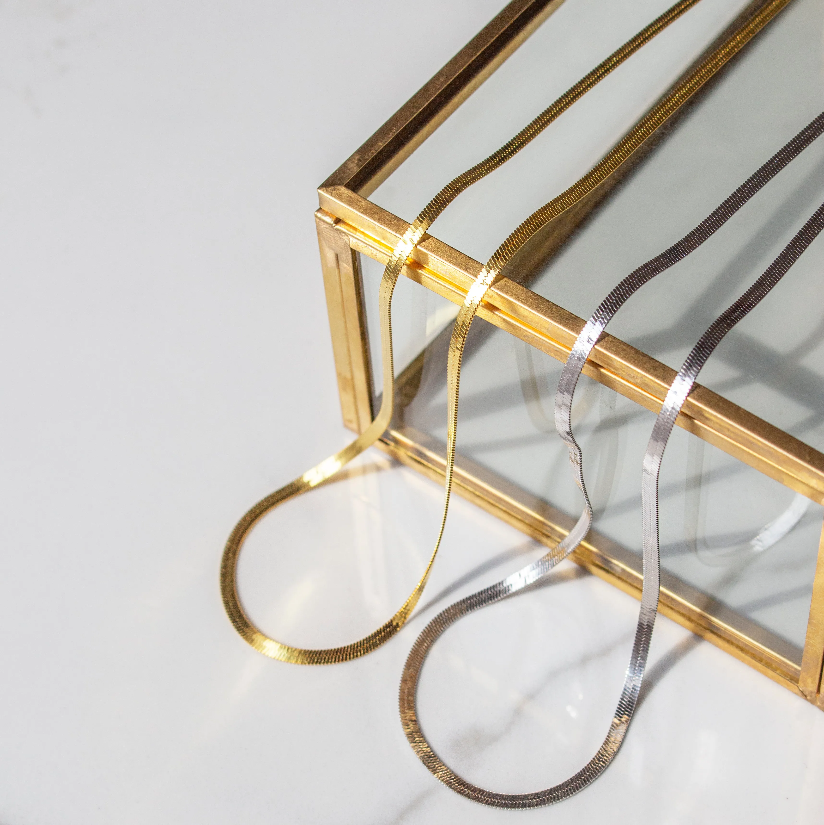 ISABELLA HERRINGBONE NECKLACE SILVER sold by FYB JEWELRY product image thumbnail 5