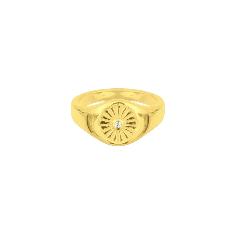 SUNBEAM SIGNET RING GOLD sold by FYB JEWELRY