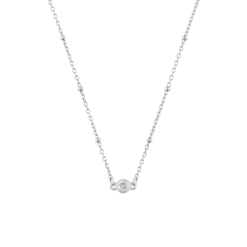 APRIL BIRTHSTONE NECKLACE SILVER sold by FYB JEWELRY