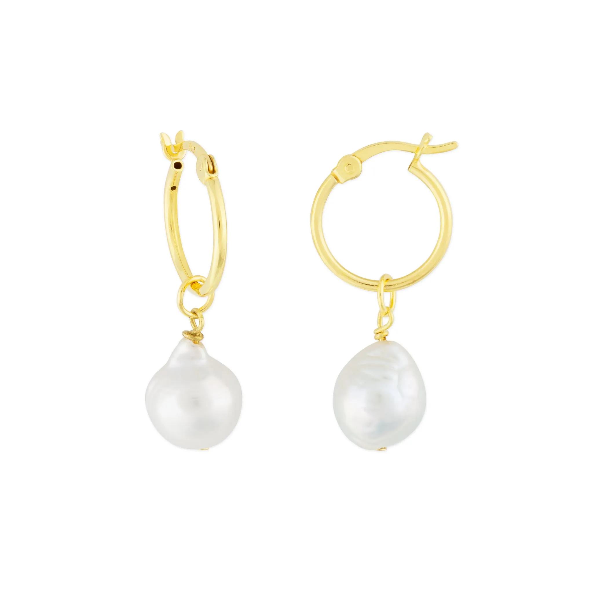 KAIA HOOP EARRINGS GOLD PEARL sold by FYB JEWELRY
