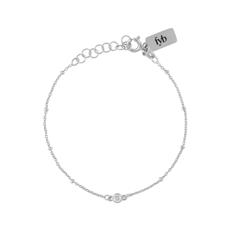 APRIL BIRTHSTONE BRACELET SILVER sold by FYB JEWELRY