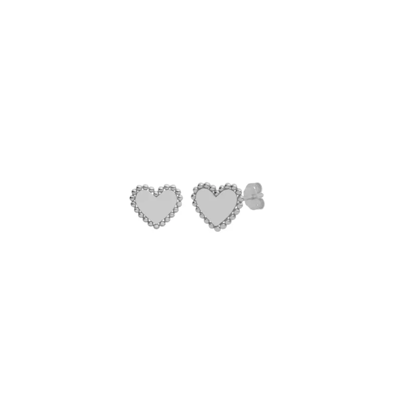ELEANOR HEART STUDS SILVER sold by FYB JEWELRY