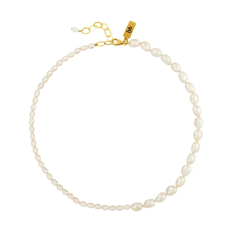 QUINN PEARL NECKLACE WHITE sold by FYB JEWELRY