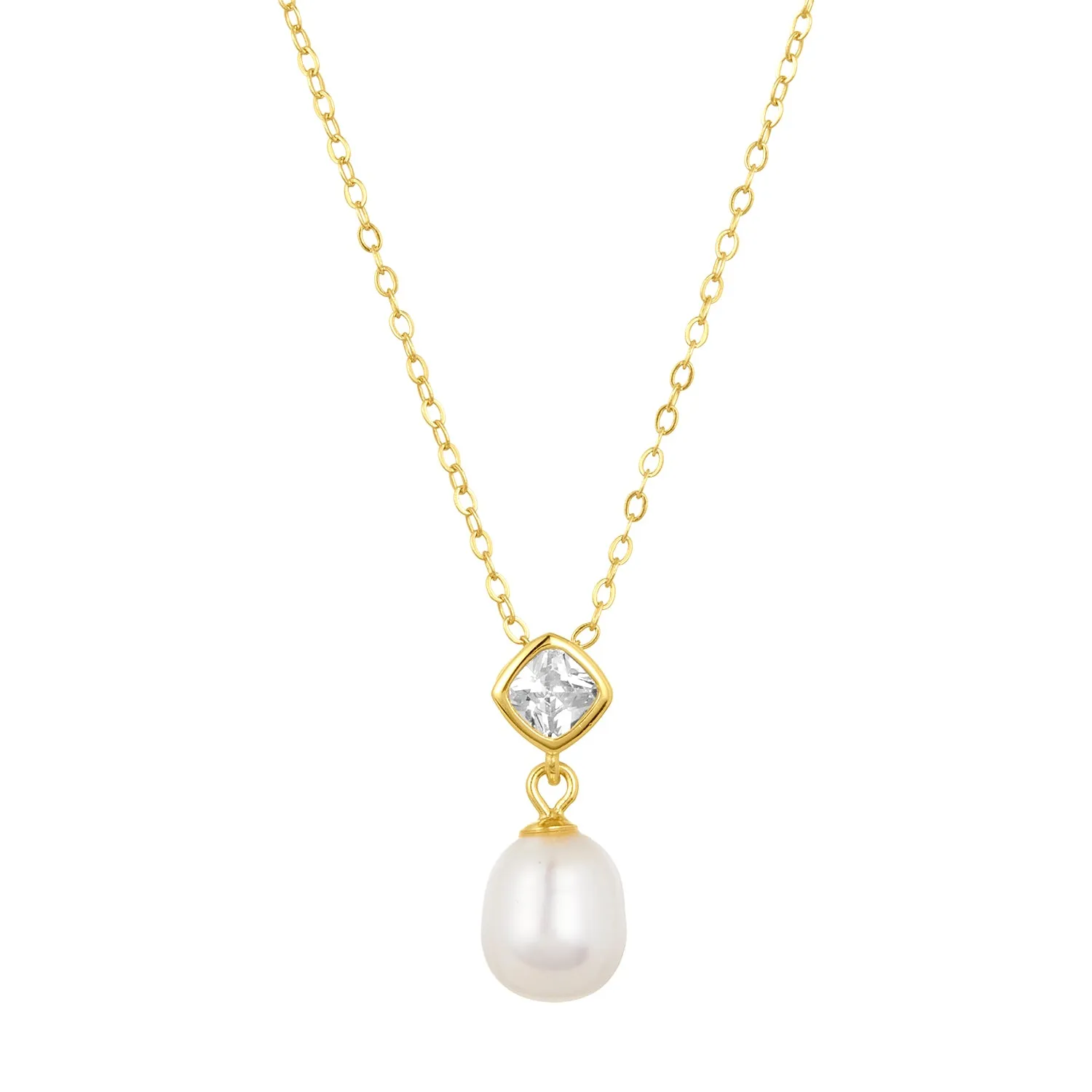 MAE PEARL NECKLACE GOLD sold by FYB JEWELRY