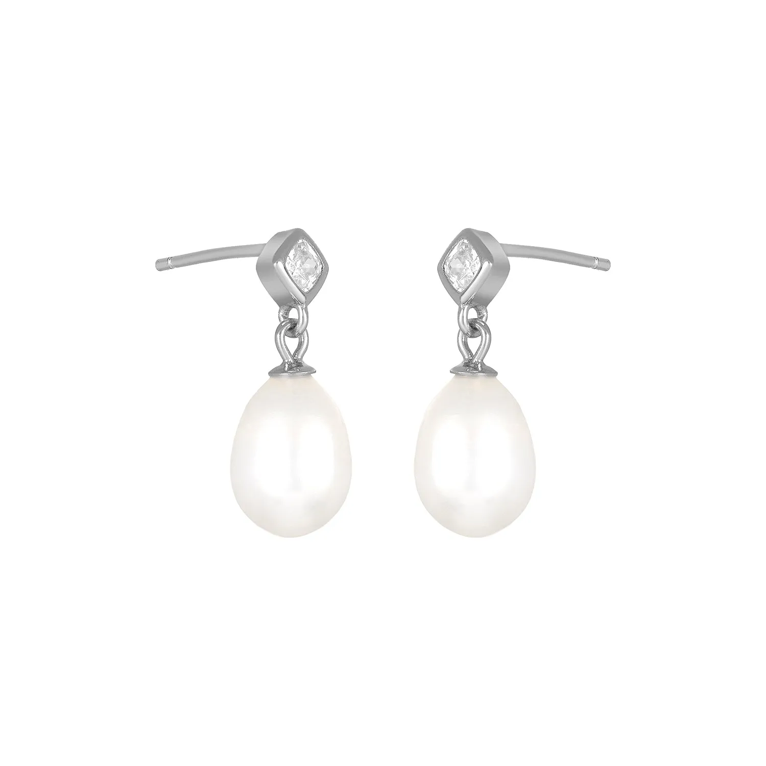 MAE PEARL STUDS SILVER sold by FYB JEWELRY