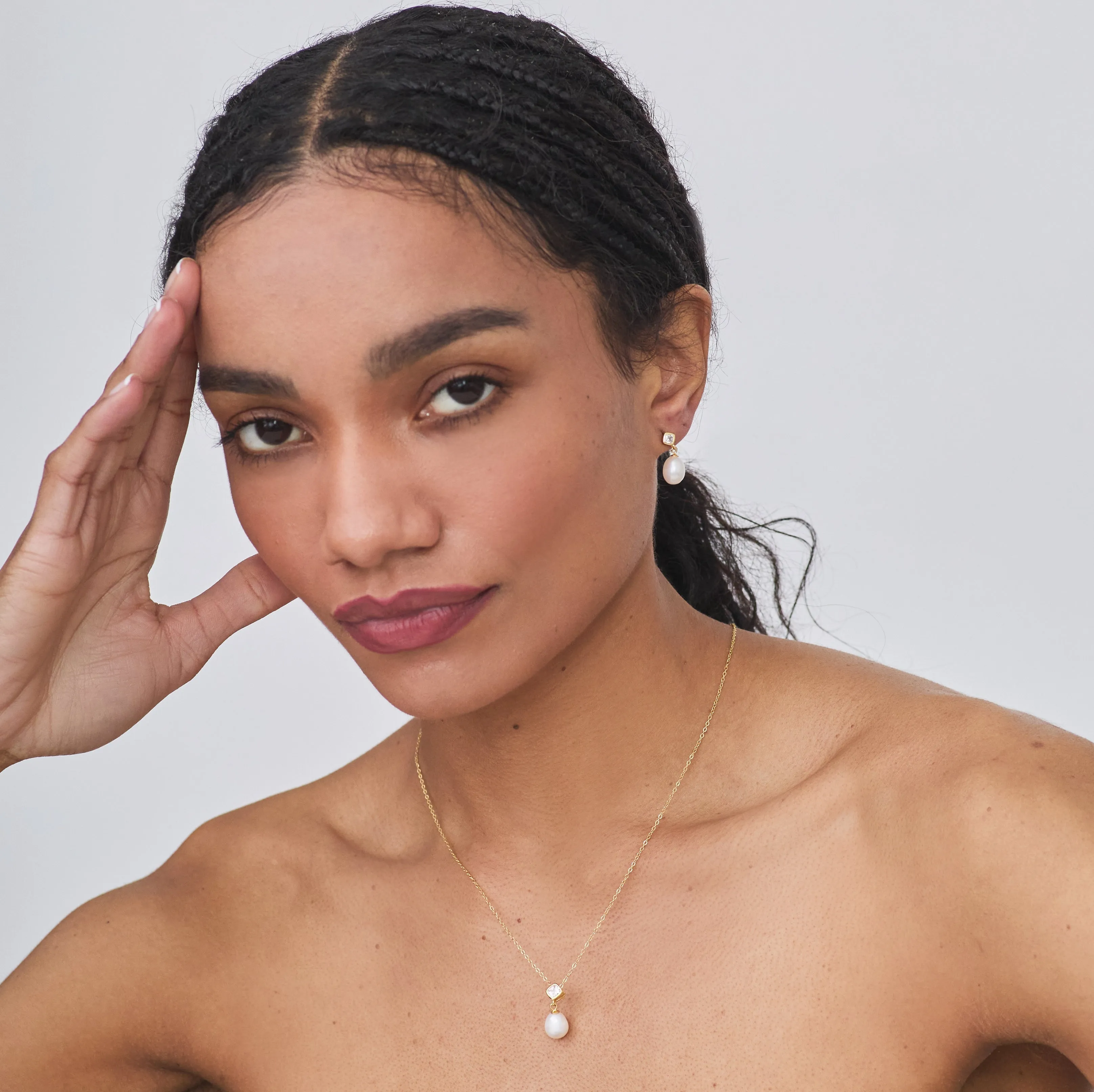 MAE PEARL STUDS GOLD sold by FYB JEWELRY product image thumbnail 2