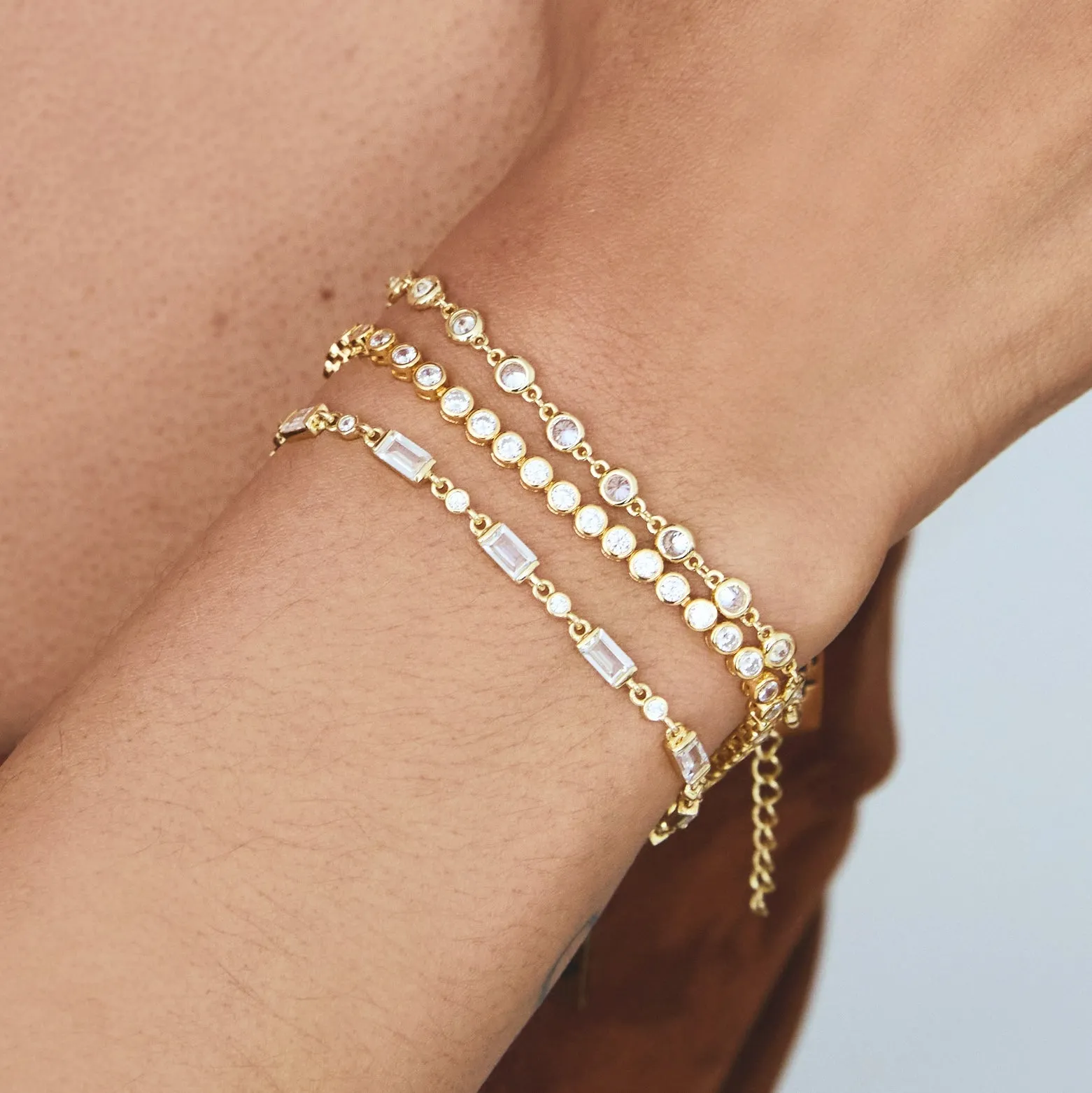 ADELINE TENNIS BRACELET GOLD sold by FYB JEWELRY product image thumbnail 2