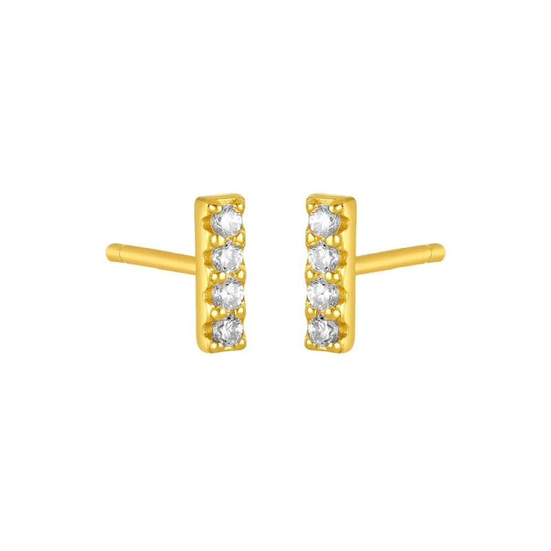 MAEDA BAR STUDS GOLD sold by FYB JEWELRY
