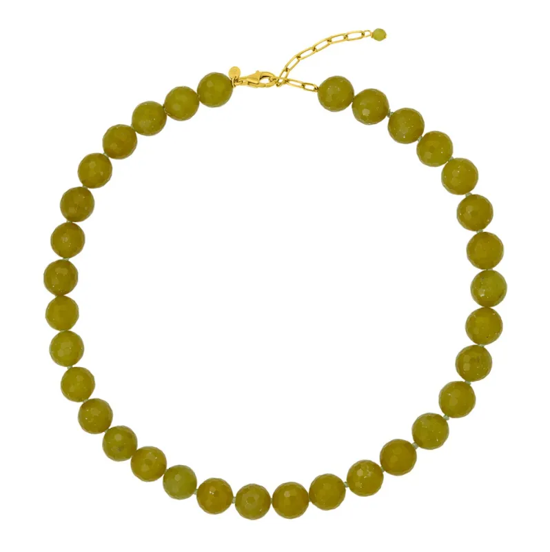 PALOMA NECKLACE OLIVE JADE sold by FYB JEWELRY