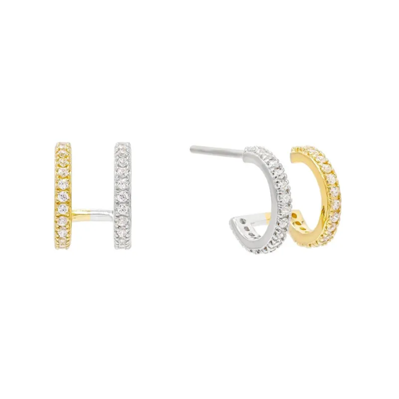 DELANEY MIXED METAL HUGGIES sold by FYB JEWELRY
