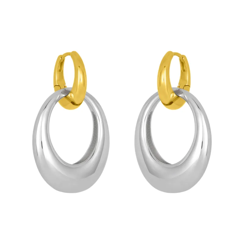 PETRA MIXED METAL HOOPS sold by FYB JEWELRY