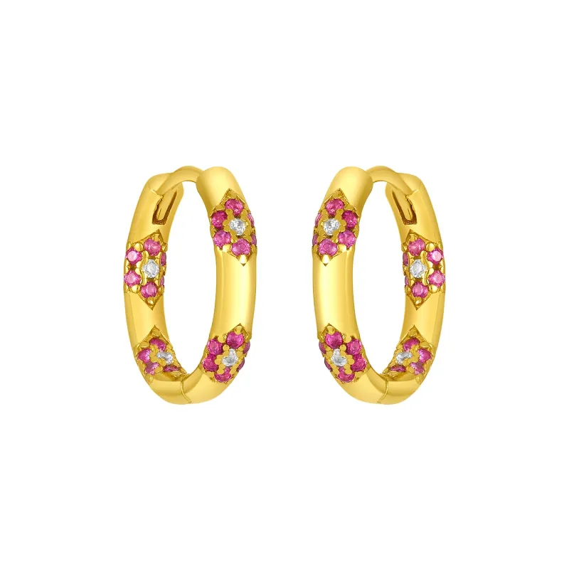 FUCHSIA DELIA HUGGIES GOLD sold by FYB JEWELRY